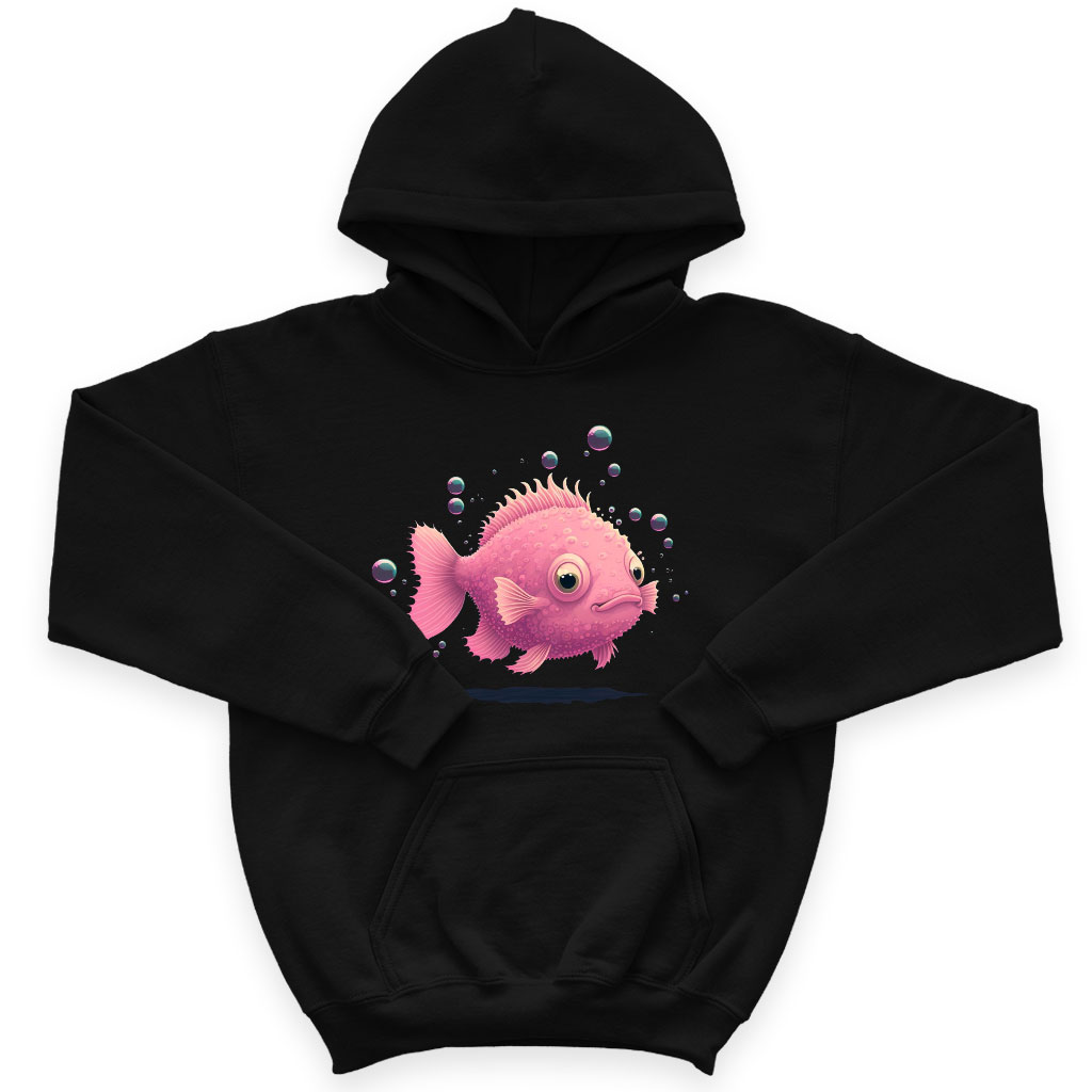 Fish Design Kids' Sponge Fleece Hoodie - Kawaii Print Kids' Hoodie - Themed Hoodie for Kids Clothing Hoodies Kids' Clothing Color : Athletic Heather|Black|Military Green 
