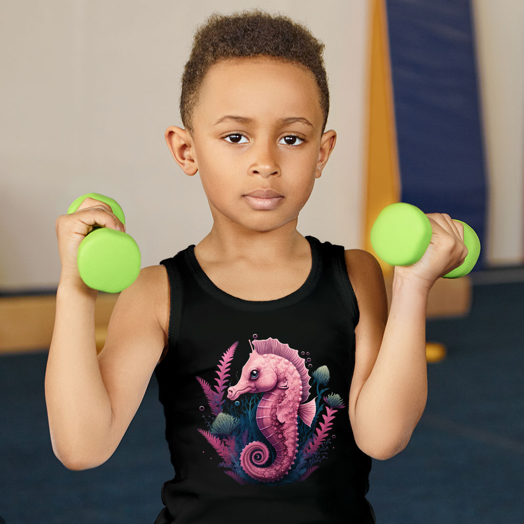 Seahorse Kids' Jersey Tank - Adorable Sleeveless T-Shirt - Cute Design Kids' Tank Top Clothing Kids' Clothing Tanks Color : Athletic Heather|Black|White 