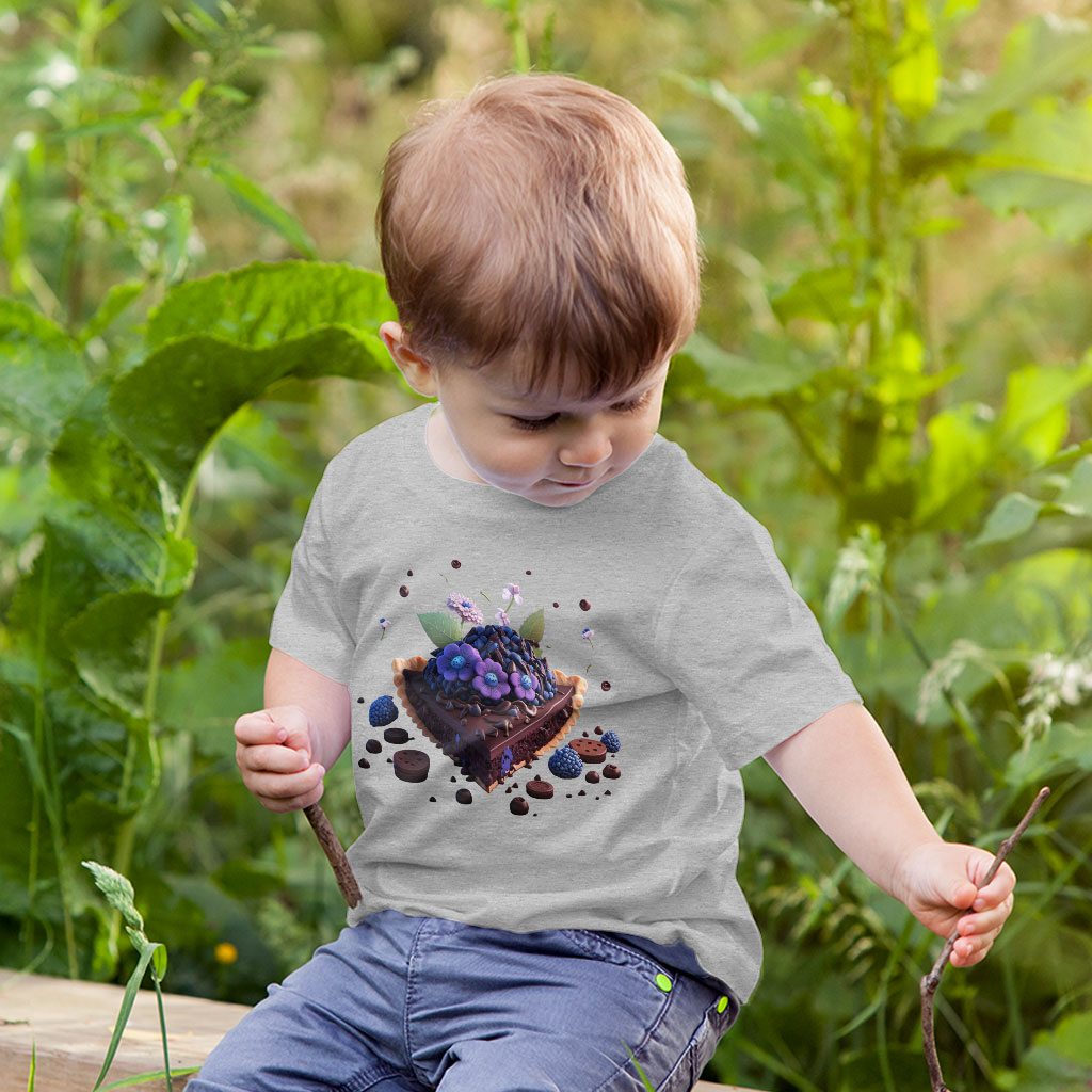 Chocolate Cake Toddler T-Shirt - Flower Kids' T-Shirt - Cute Design Tee Shirt for Toddler Clothing Kids' Clothing T-Shirts Color : Athletic Heather|Heather Columbia Blue|Heather Dust 