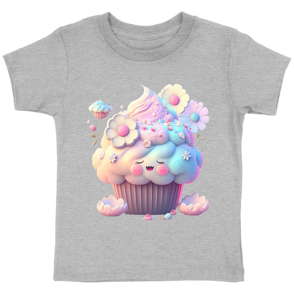 Cute Cupcake Toddler T-Shirt - Kawaii Graphic Kids' T-Shirt - Themed Tee Shirt for Toddler Clothing Kids' Clothing T-Shirts Color : Athletic Heather|Heather Columbia Blue|Heather Dust 