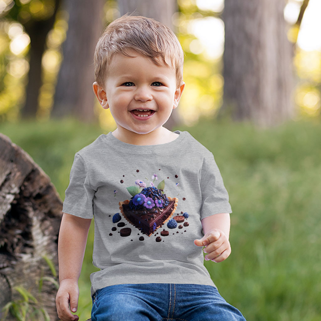 Chocolate Cake Toddler T-Shirt - Flower Kids' T-Shirt - Cute Design Tee Shirt for Toddler Clothing Kids' Clothing T-Shirts Color : Athletic Heather|Heather Columbia Blue|Heather Dust 