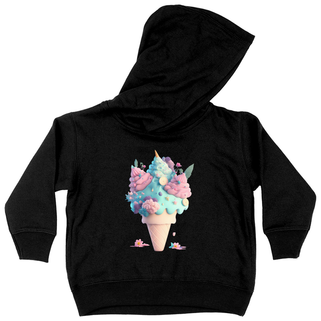 Ice Cream Toddler Hoodie - Adorable Toddler Hooded Sweatshirt - Cute Kids' Hoodie Clothing Hoodies Kids' Clothing Color : Black|Kelly|White 
