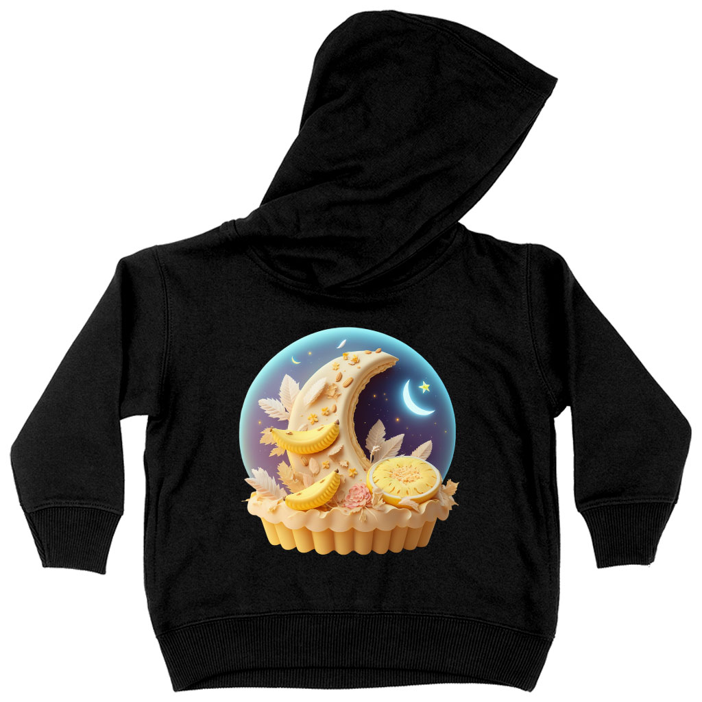 Cheesecake Toddler Hoodie - Moon Toddler Hooded Sweatshirt - Cute Graphic Kids' Hoodie Clothing Hoodies Kids' Clothing Color : Black|Kelly|White 