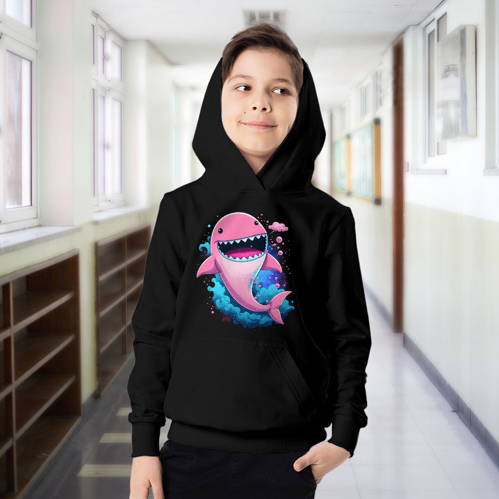 Cute Shark Kids' Sponge Fleece Hoodie - Cartoon Design Kids' Hoodie - Graphic Hoodie for Kids Clothing Hoodies Kids' Clothing Color : Athletic Heather|Black|Military Green 