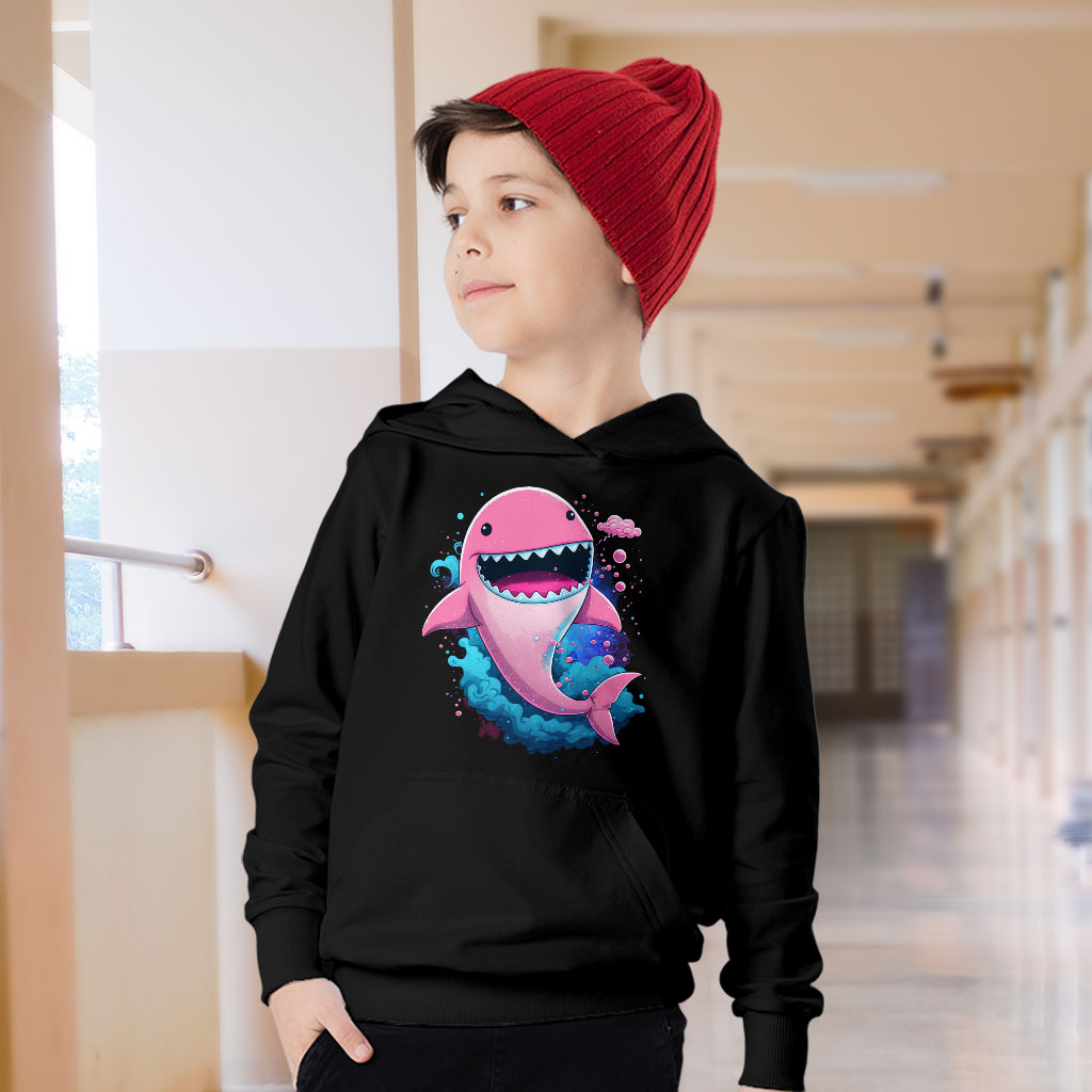 Cute Shark Kids' Sponge Fleece Hoodie - Cartoon Design Kids' Hoodie - Graphic Hoodie for Kids Clothing Hoodies Kids' Clothing Color : Athletic Heather|Black|Military Green 