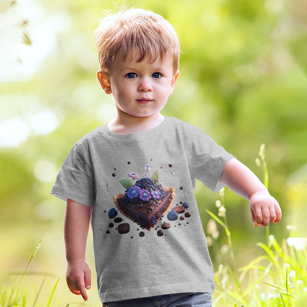 Chocolate Cake Toddler T-Shirt - Flower Kids' T-Shirt - Cute Design Tee Shirt for Toddler Clothing Kids' Clothing T-Shirts Color : Athletic Heather|Heather Columbia Blue|Heather Dust 