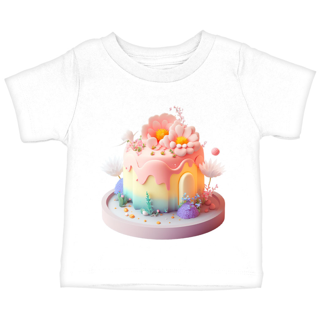 Kawaii Cake Baby Jersey T-Shirt - Creative Baby T-Shirt - Illustration T-Shirt for Babies Clothing Kids' Clothing T-Shirts Color : Athletic Heather|Heather Columbia Blue|White 
