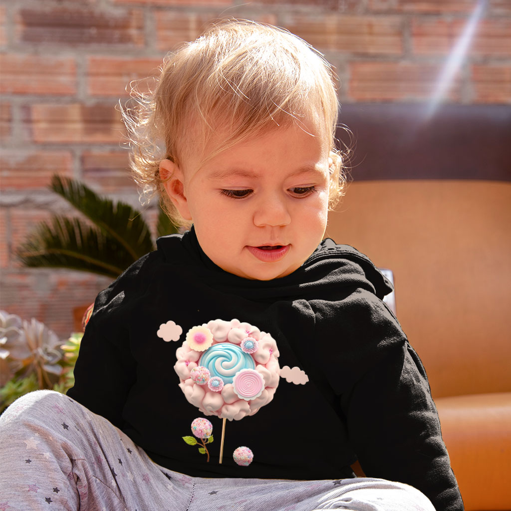 Lolly Pop Toddler Hoodie - Sweet Toddler Hooded Sweatshirt - Kawaii Kids' Hoodie Clothing Hoodies Kids' Clothing Color : Black|Kelly|White 