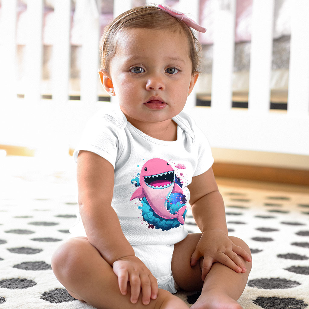 Cute Shark Baby Jersey Onesie - Cartoon Design Baby Onesie - Graphic Baby One-Piece Clothing Kids' Clothing Onesies Color : Heather Dust|White|Yellow 