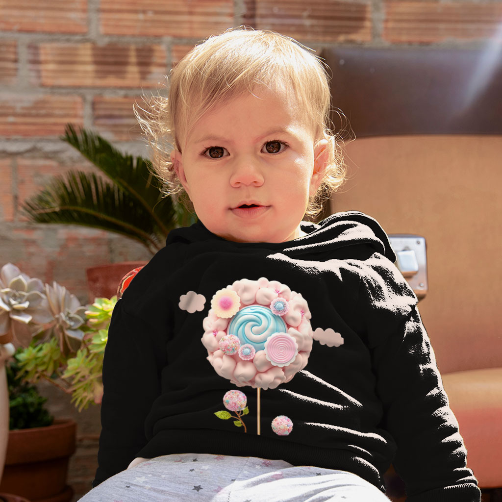 Lolly Pop Toddler Hoodie - Sweet Toddler Hooded Sweatshirt - Kawaii Kids' Hoodie Clothing Hoodies Kids' Clothing Color : Black|Kelly|White 