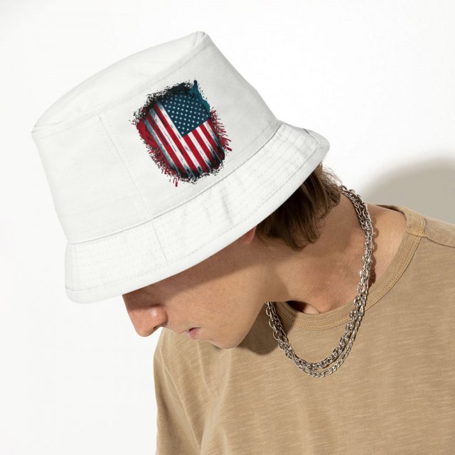 USA Flag Bucket Hat – Patriotic Hat – Cool Art Bucket Hat