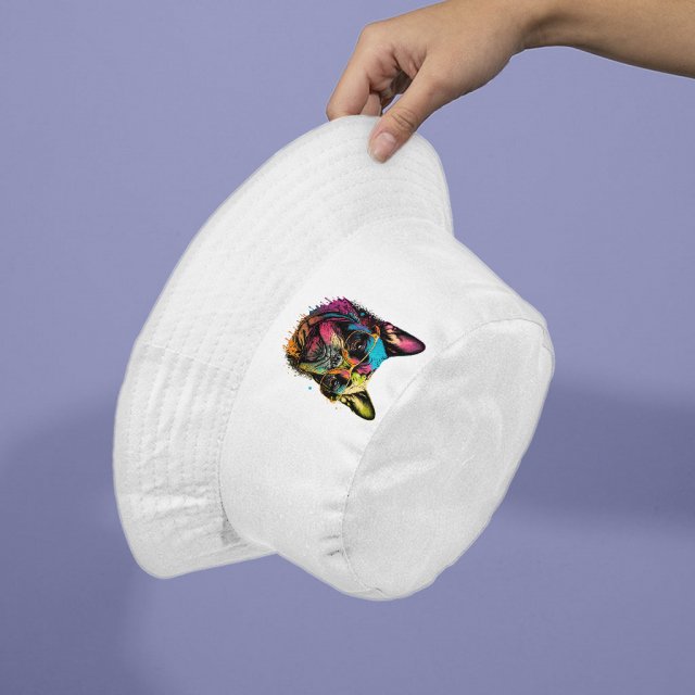 French Bulldog Bucket Hat - Dog With Glasses Hat - Colorful Bucket Hat - Image 3