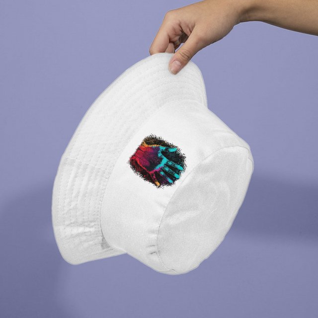 Hand Print Bucket Hat – Neon Hat – Cool Bucket Hat