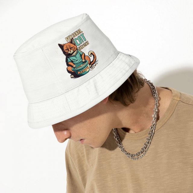 Cat Servant Bucket Hat - Funny Animal Hat - Trendy Bucket Hat - Image 4