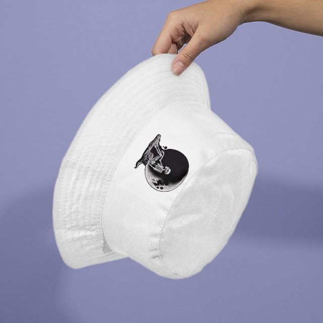 Skeleton Design Bucket Hat - Moon Hat - Themed Bucket Hat - Image 3