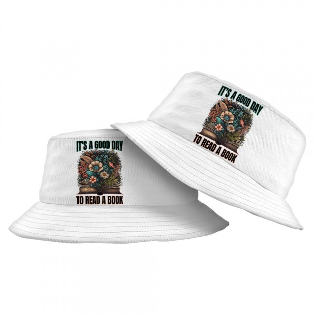 Book Lover Bucket Hat – Flower Design Hat – Themed Bucket Hat