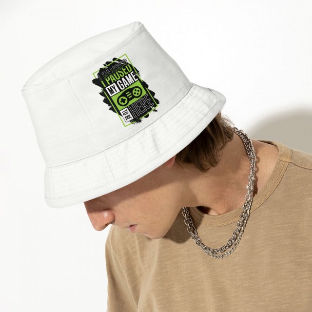 I Paused My Game to Be Here Bucket Hat - Themed Hat - Cool Design Bucket Hat - Image 4