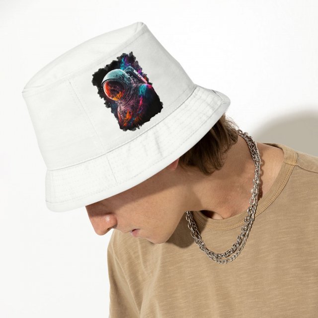 Space Astronaut Bucket Hat - Cool Art Hat - Colorful Bucket Hat - Image 4