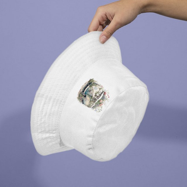 Bus Bucket Hat – Floral Design Hat – Graphic Bucket Hat