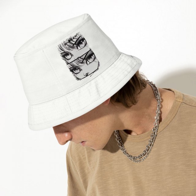 Anime Eyes Bucket Hat – Graphic Hat – Trendy Bucket Hat