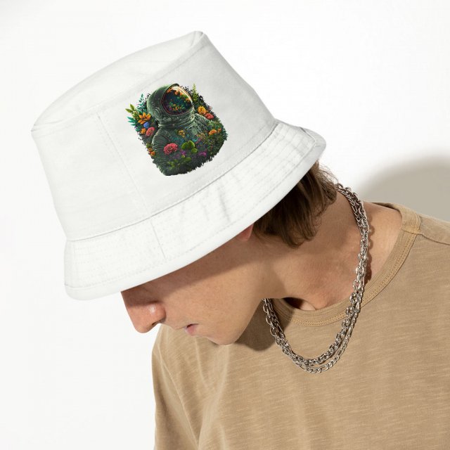 Astronaut Design Bucket Hat - Flower Hat - Cute Design Bucket Hat - Image 4