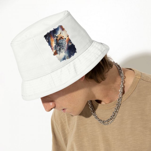 Cute Space Bucket Hat - Cute Fox Hat - Illustration Bucket Hat - Image 4