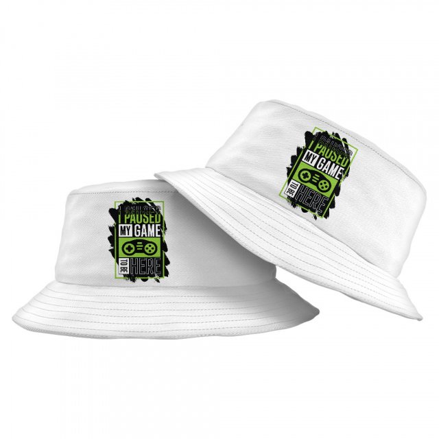 I Paused My Game to Be Here Bucket Hat – Themed Hat – Cool Design Bucket Hat