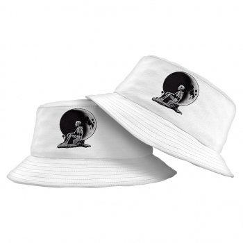 Skeleton Design Bucket Hat – Moon Hat – Themed Bucket Hat