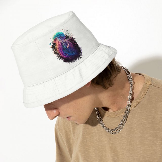 Jellyfish Bucket Hat – Rainbow Hat – Illustration Bucket Hat