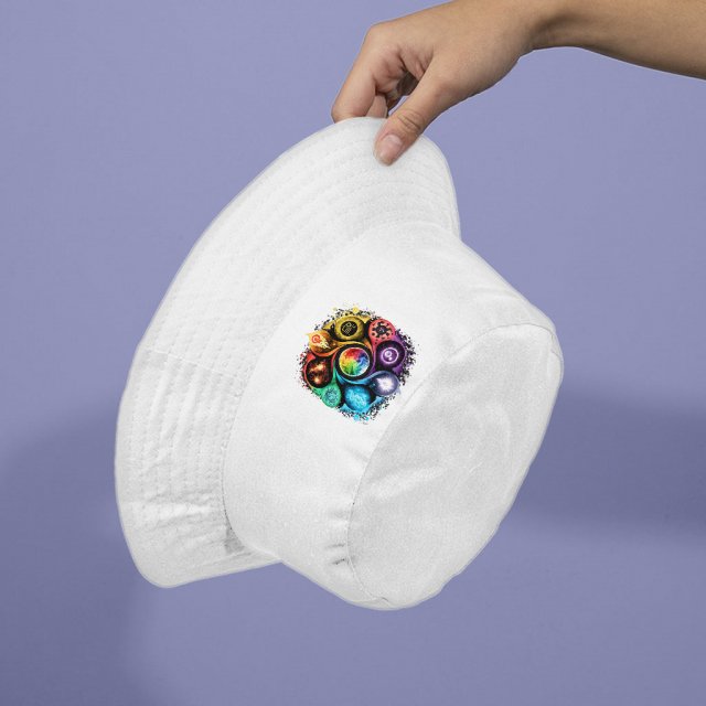 Yoga Chakra Bucket Hat - Mandala Hat - Colorful Bucket Hat - Image 3