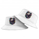 Floral Skull Bucket Hat - Gothic Hat - Cool Bucket Hat