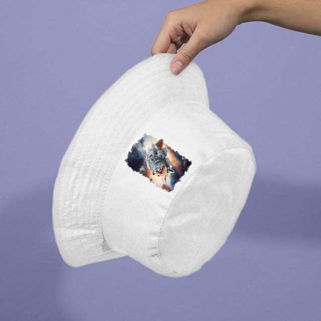 Cute Space Bucket Hat - Cute Fox Hat - Illustration Bucket Hat - Image 3