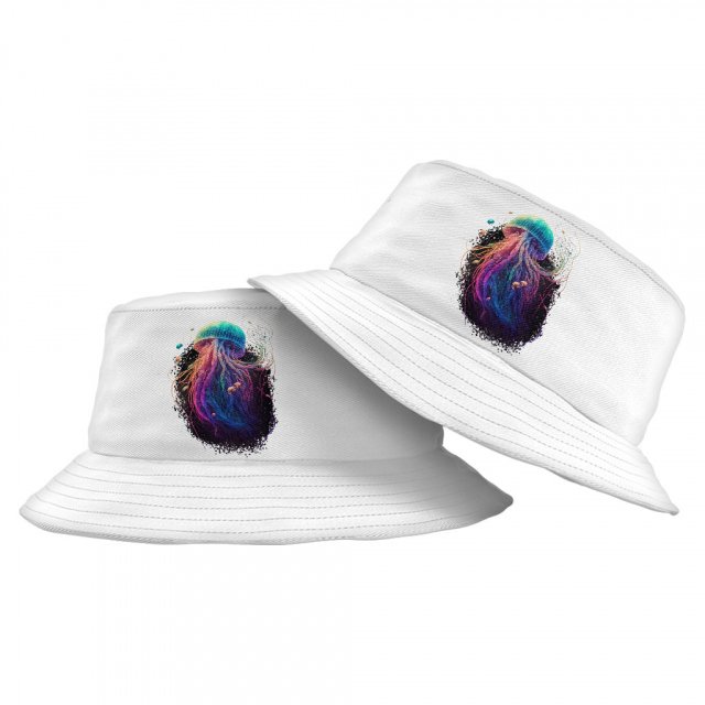 Jellyfish Bucket Hat - Rainbow Hat - Illustration Bucket Hat