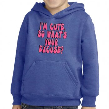 I'm Cute Toddler Pullover Hoodie - Funny Sponge Fleece Hoodie - Trendy Hoodie for Kids