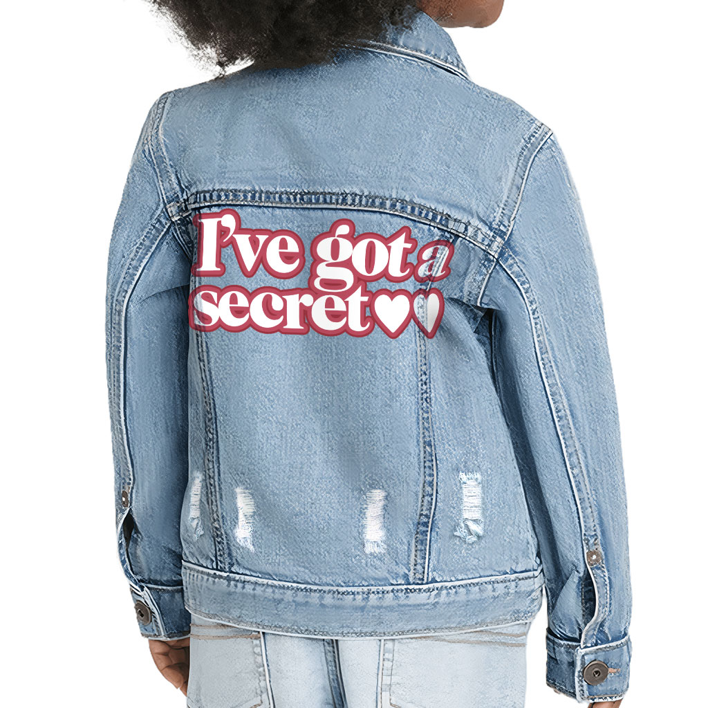 Cute Design Toddler Denim Jacket - Heart Print Jean Jacket - Illustration Denim Jacket for Kids