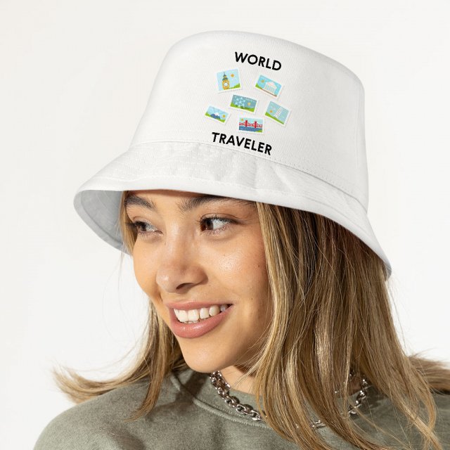 World Traveler Bucket Hat – Unique Hat – Art Bucket Hat