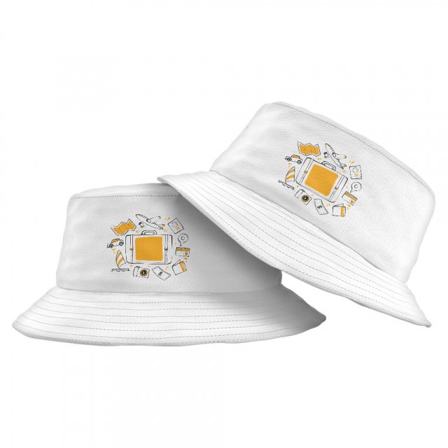 Travel Bucket Hat – Suitcase Hat – Cool Bucket Hat