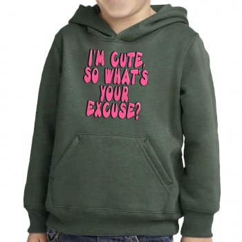 I'm Cute Toddler Pullover Hoodie - Funny Sponge Fleece Hoodie - Trendy Hoodie for Kids