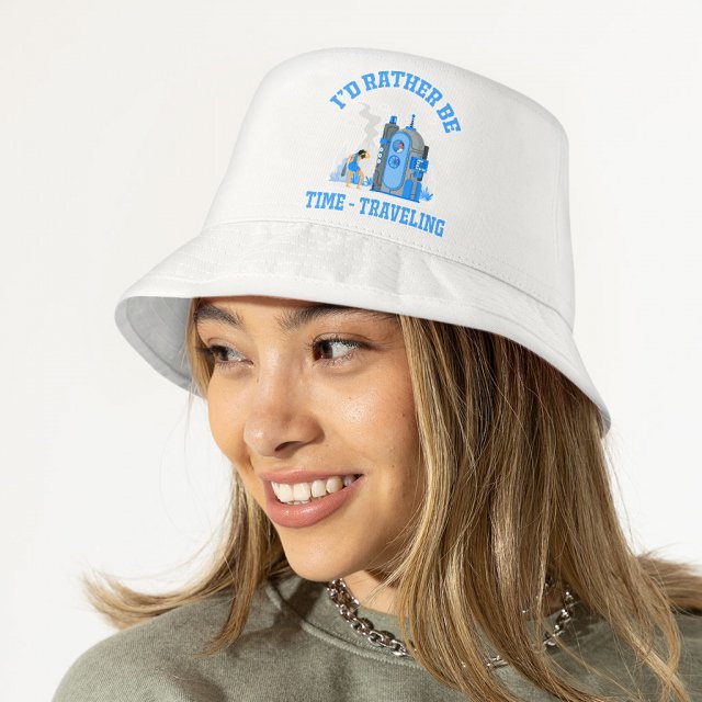 Time Traveling Bucket Hat – Cool Hat – Printed Bucket Hat