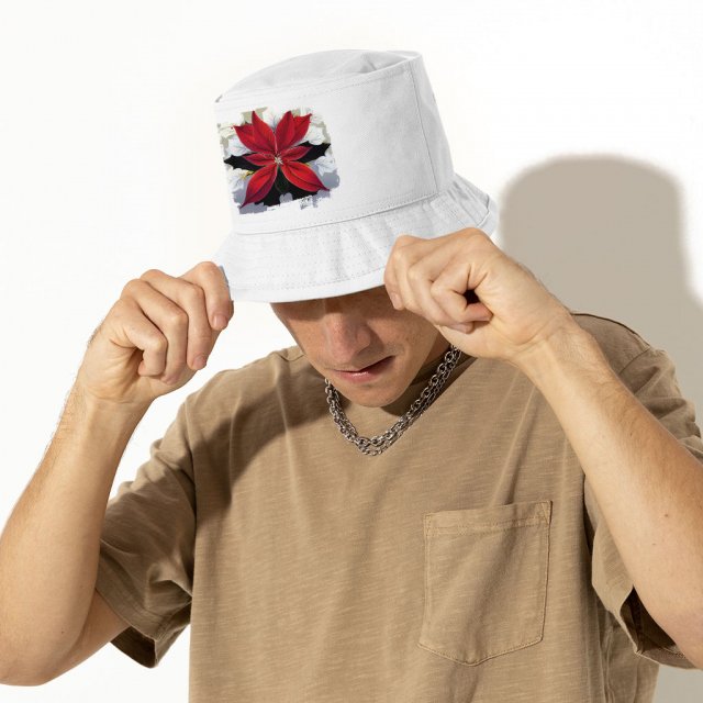 Flower Design Bucket Hat – Printed Hat – Themed Bucket Hat