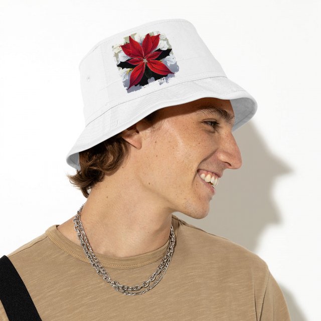 Flower Design Bucket Hat – Printed Hat – Themed Bucket Hat