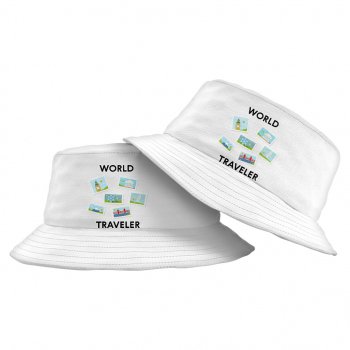 World Traveler Bucket Hat – Unique Hat – Art Bucket Hat