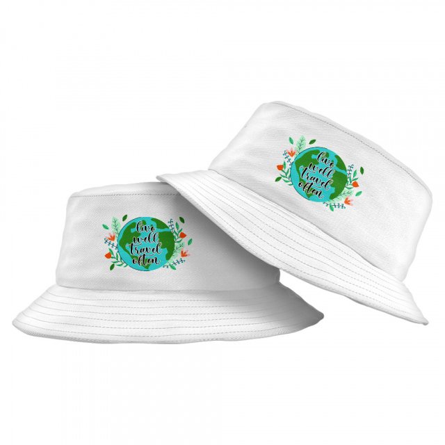 Live Well Travel Often Bucket Hat – Graphic Hat – Unique Bucket Hat