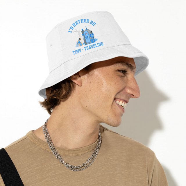 Time Traveling Bucket Hat – Cool Hat – Printed Bucket Hat