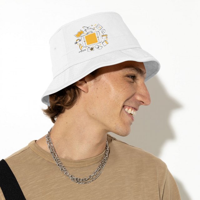 Travel Bucket Hat – Suitcase Hat – Cool Bucket Hat