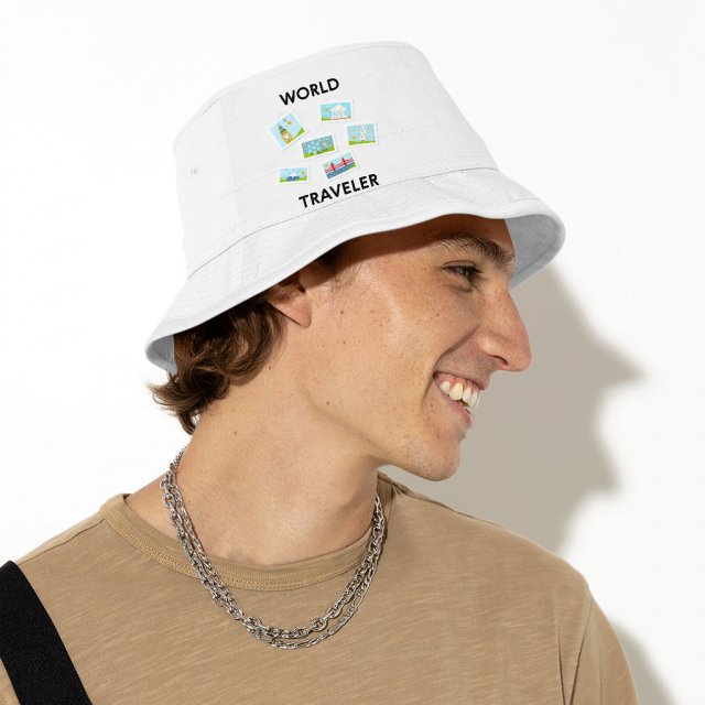 World Traveler Bucket Hat – Unique Hat – Art Bucket Hat