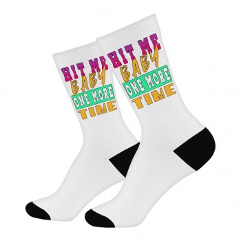 Hit Me Baby One More Time Socks - Song Lyrics Novelty Socks - Cool Graphic Crew Socks
