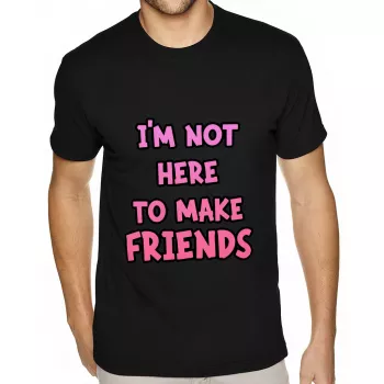 Not Here to Make Friends Sueded T-Shirt - Sarcastic T-Shirt - Graphic Sueded Tee