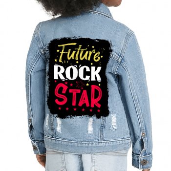 Future Rock Star Toddler Denim Jacket - Graphic Jean Jacket - Cool Trendy Denim Jacket for Kids