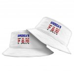 Patriotic Design Bucket Hat - USA Flag Hat - Trendy Bucket Hat